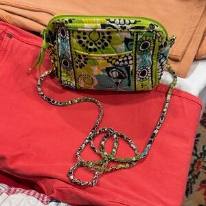 Vera Bradley Lime Green Floral Crossbody Bag